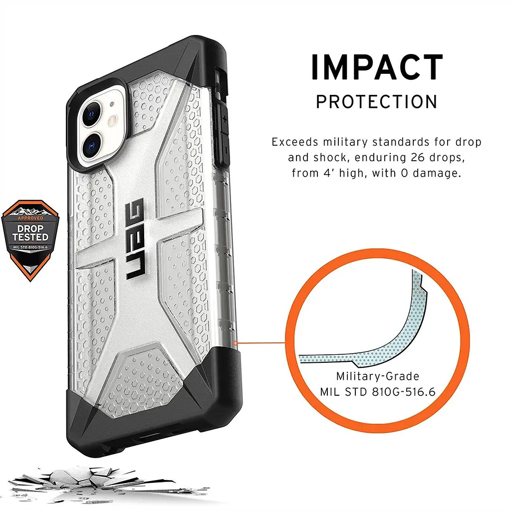 Оригінальний протиударний чохол UAG Plasma для iPhone 11 Ice 11171314343 прозорий бампер - фото 10