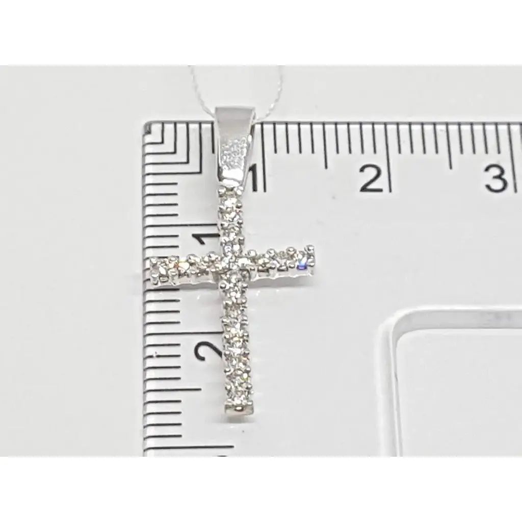 Золотий хрестик Кристал Плюс з діамантами. Артикул 320130 - фото 3