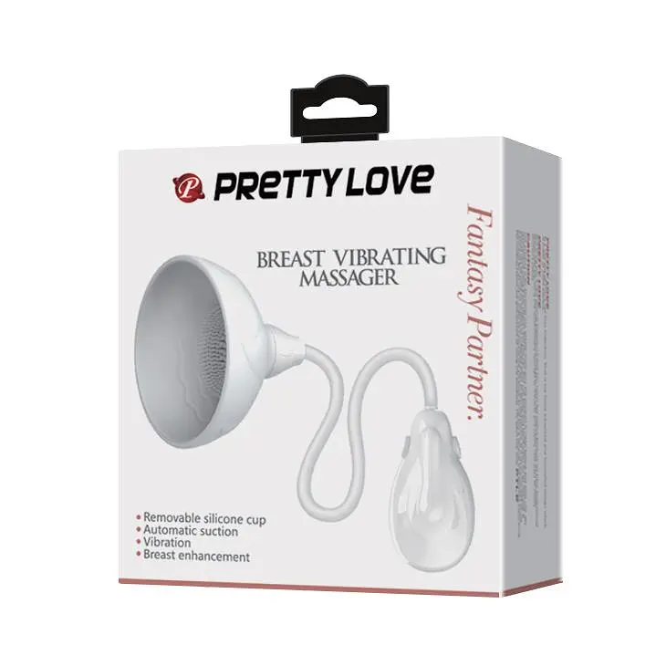 Помпа для грудей Pretty Love Breast Vibrating Massager 7 см білий - фото 7