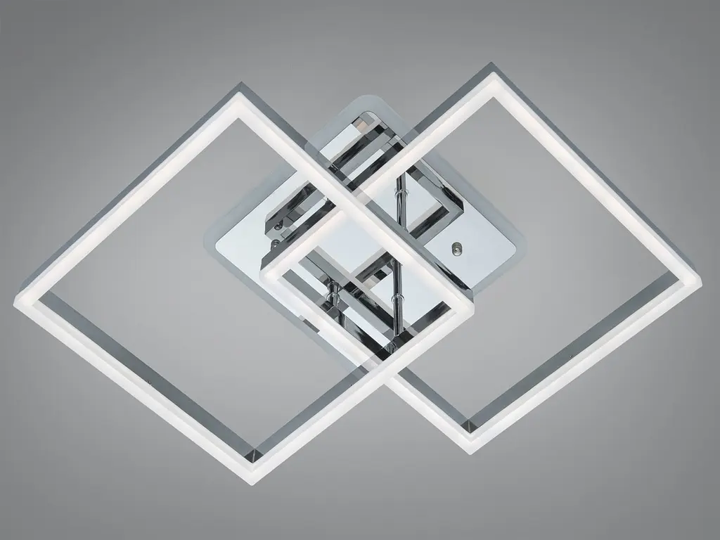 Стельова LED люстра пульт 64Вт хром 11 квадратів - фото 4