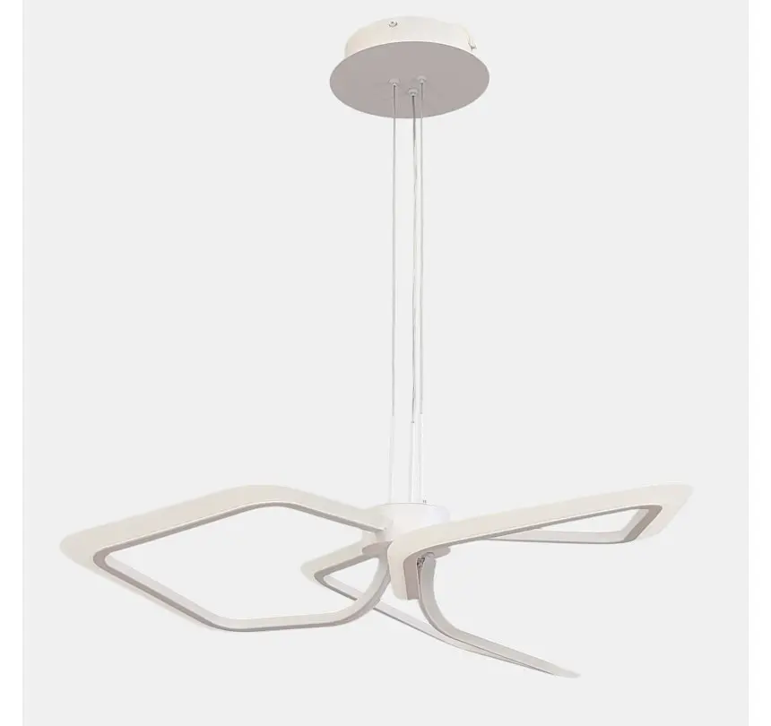 Компактна біла дизайнерська LED люстра на 3 рамкові плафони Artlight 2406-3DS-WH - фото 2