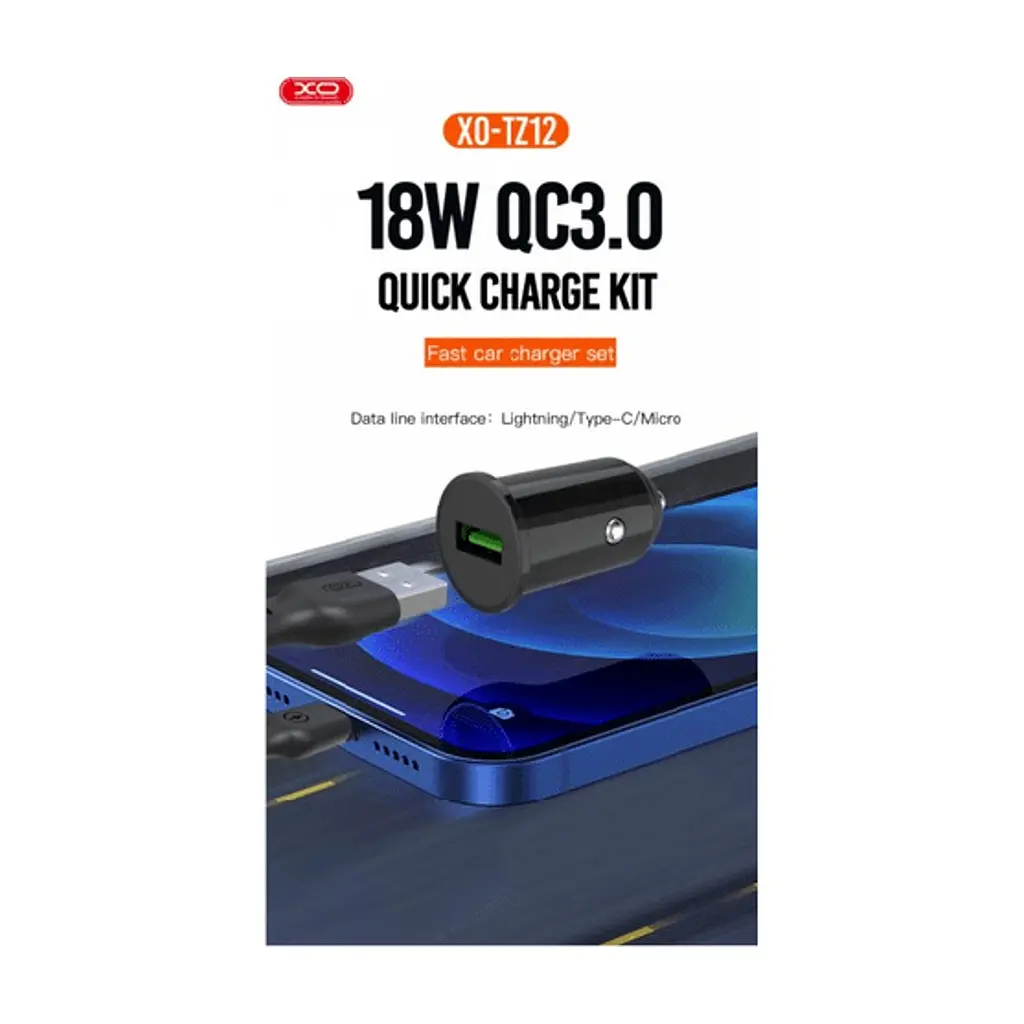 Зарядний пристрій XO USB QC3.0 18W + cable USB to Lightning black (TZ12-L-BK) - фото 4