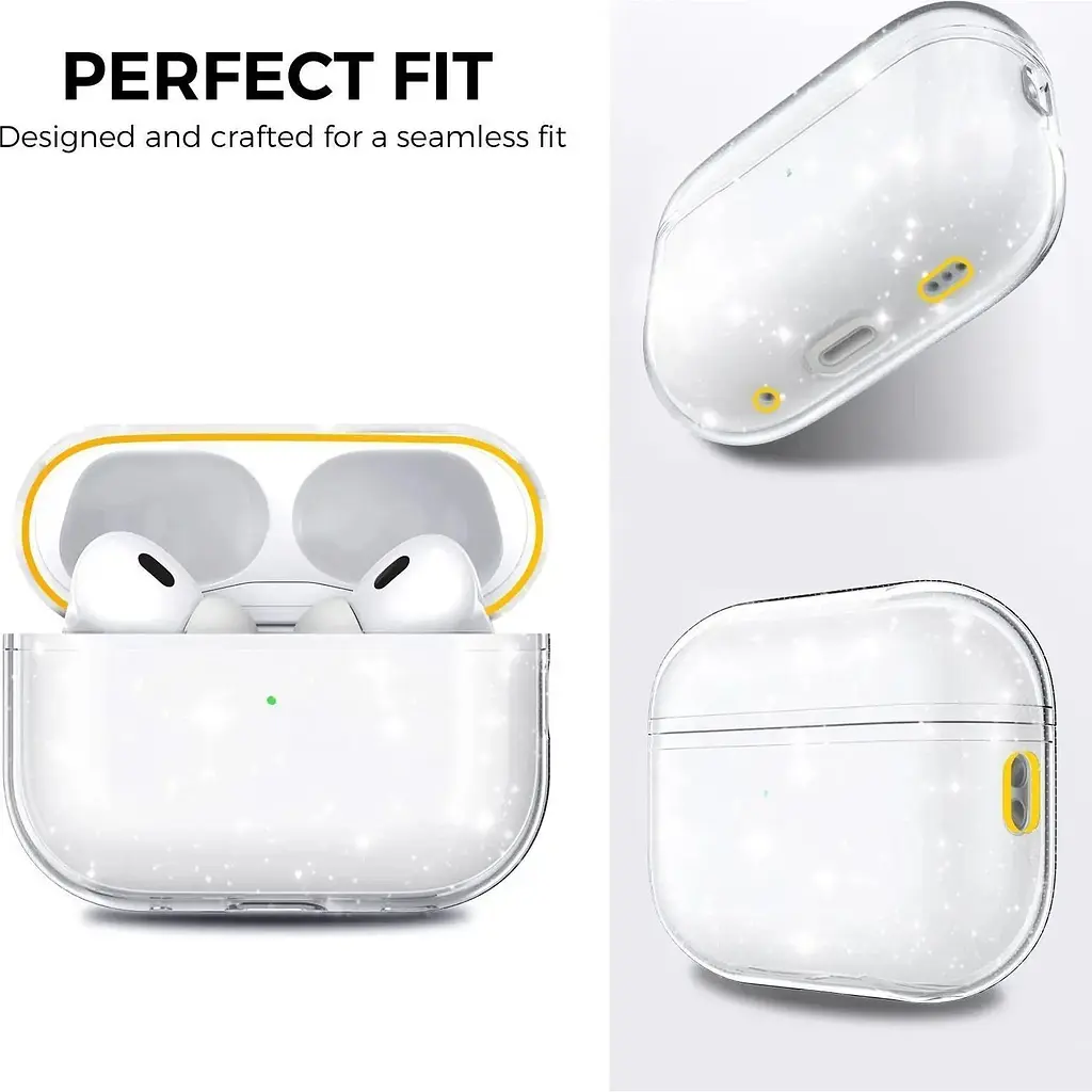 Чехол AhaStyle Transparent Case для Airpods Pro 2 Glitter [133866] - фото 5