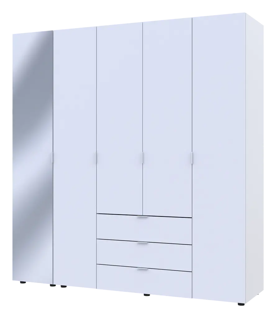 Шафа для одягу Doros Гелар Біла 4ДСП/Дзеркало 194х49.5х203.4 (42002160) - фото 2