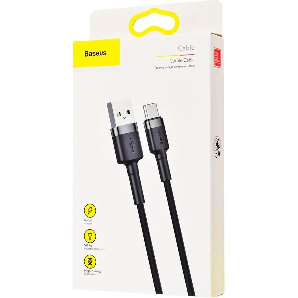 Кабель Baseus USB 2.0 AM to Lightning 3.0m 2.0A grey-black (CALKLF-RG1) - фото 2