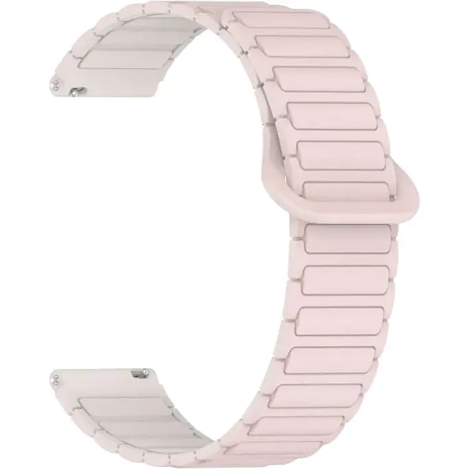 Ремінець DK CDK для Samsung Watch (R810 / R815) 42mm 20mm Silicone Shaped Magnetic (018822) (pink / ivory)