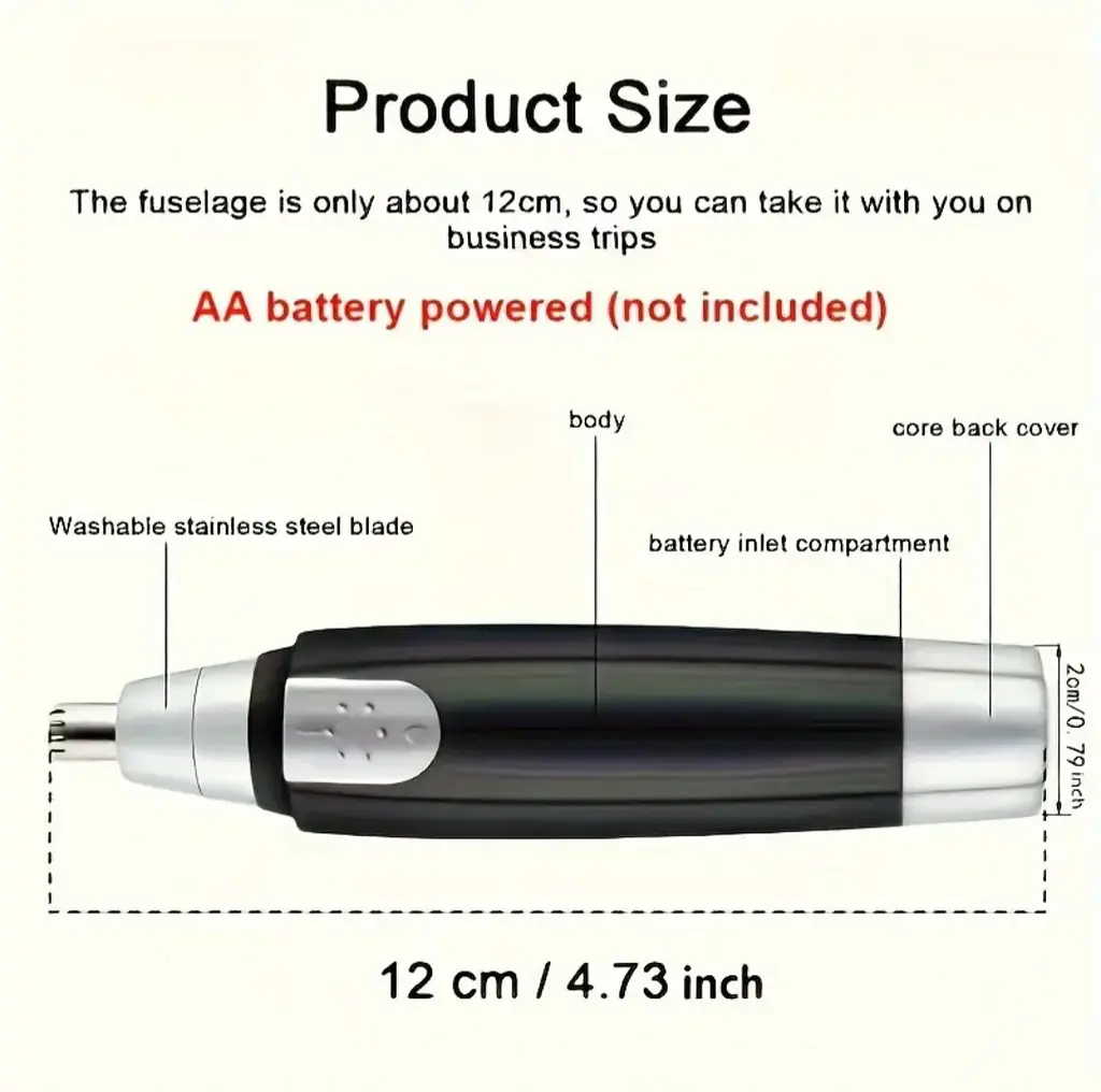 Электрический триммер для носа, шеи, ушей и бровей для мужчин и женщин - фото 7