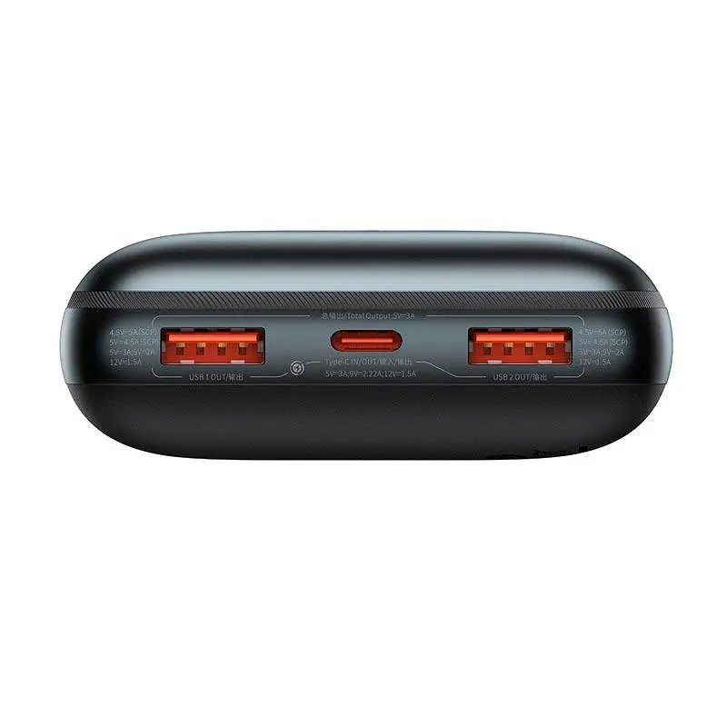 Внешний аккумулятор BASEUS Bipow Pro 20000 mAh 22.5W портативное зарядное черное - фото 2
