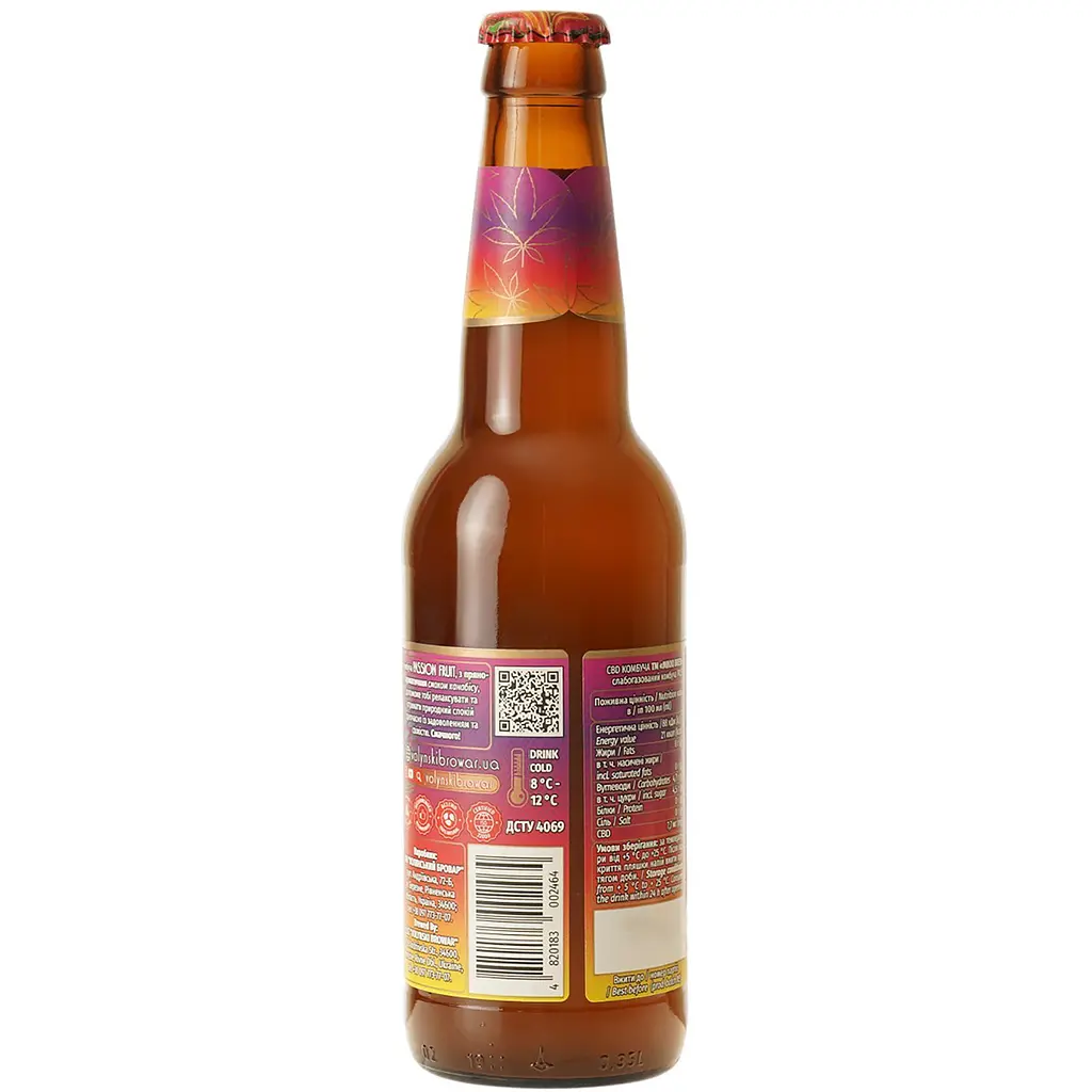 Напиток слабогазированный Mikki Brew CBD Kombucha Passion Fruit 0.35 л  - фото 2