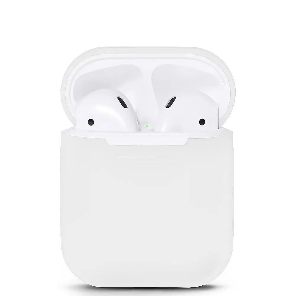 Футляр для наушников Airpods 1/2 Белый, силиконовый чехол на аирподс чехол для аирподсов - фото 4