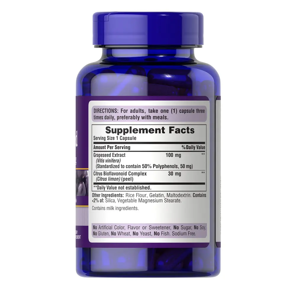 Натуральна добавка Puritan's Pride Grape Seed Extract 100 mg, 200 капсул - фото 2