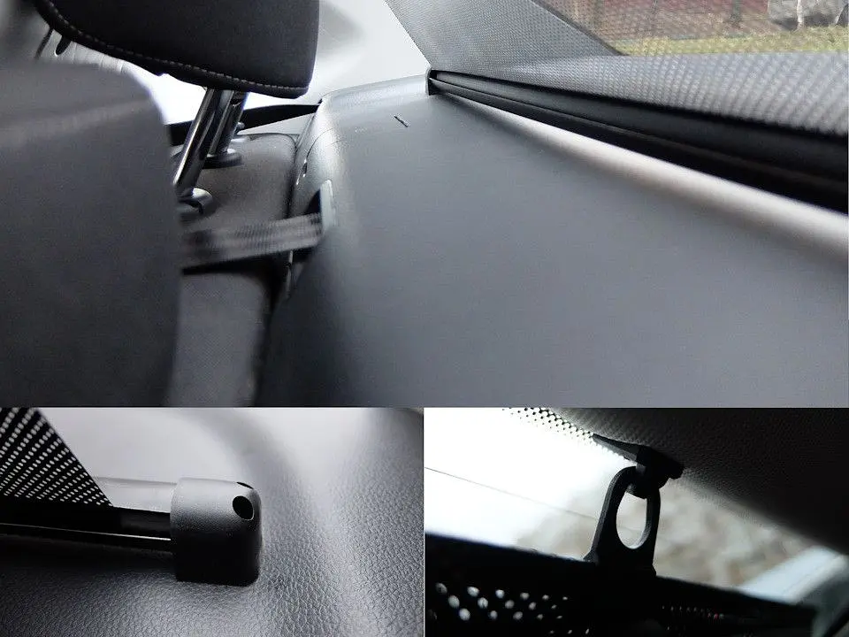 Шторка сонцезахисна ролет на заднє скло Carlife 110 x 57 cм (Сітка Чорна з двох боків) - фото 4