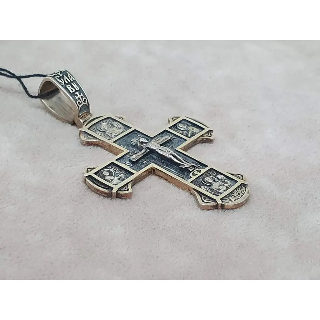 Золотий хрестик Харківська ювелірна фабрика. Розп'яття Христа. 11520-Ч ЄВРО - фото 2