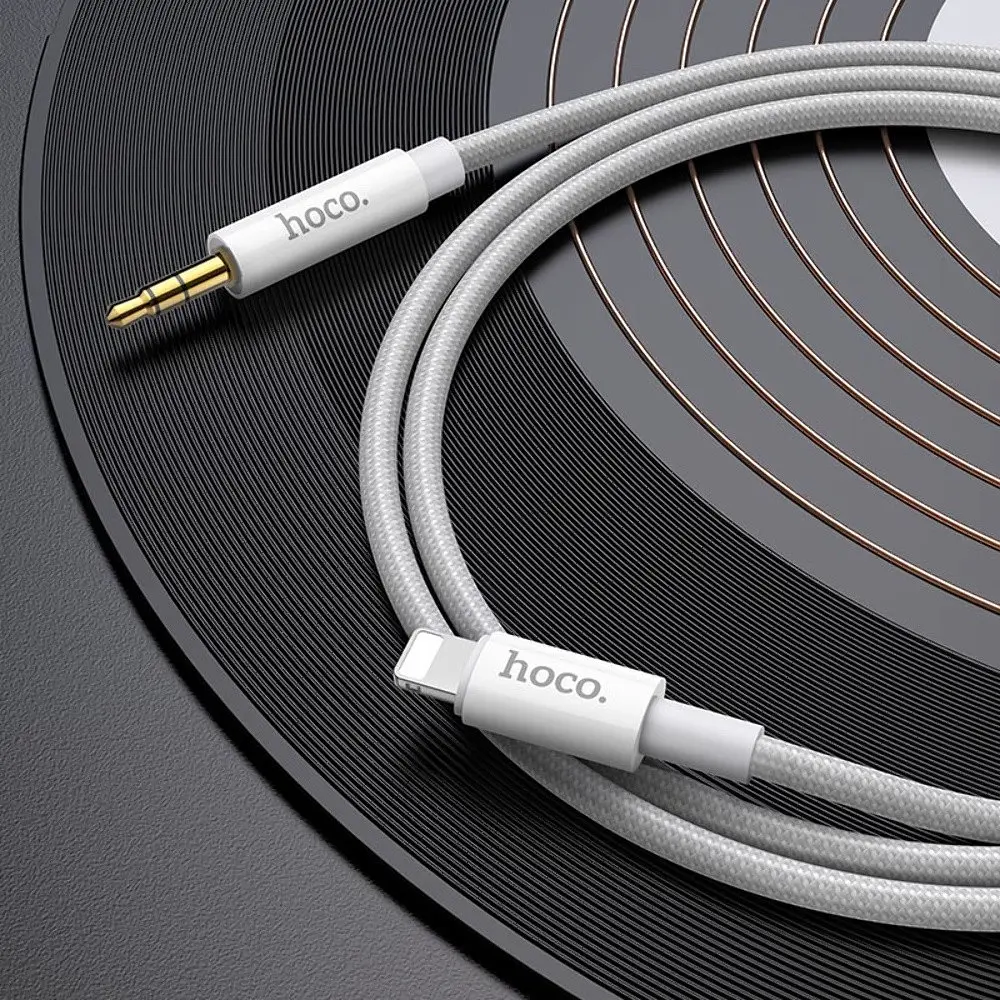 AUX кабель Hoco UPA19 Lightning to Jack 3.5 1 м сріблястий - фото 2
