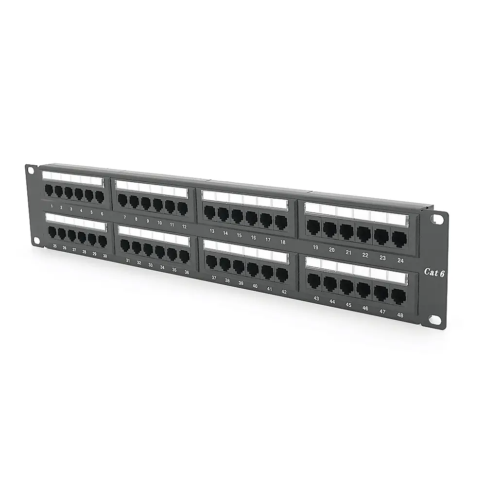 Патч-панель 48 порту UTP DUAL кат 6Е 19" 2U не екранована чорна Q20 - фото 2