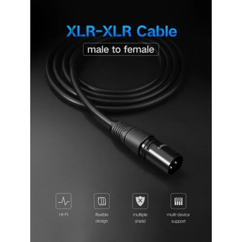 Кабель мультимедійний XLR M to XLR F 3.0m AV130 black Ugreen (20711) - фото 3