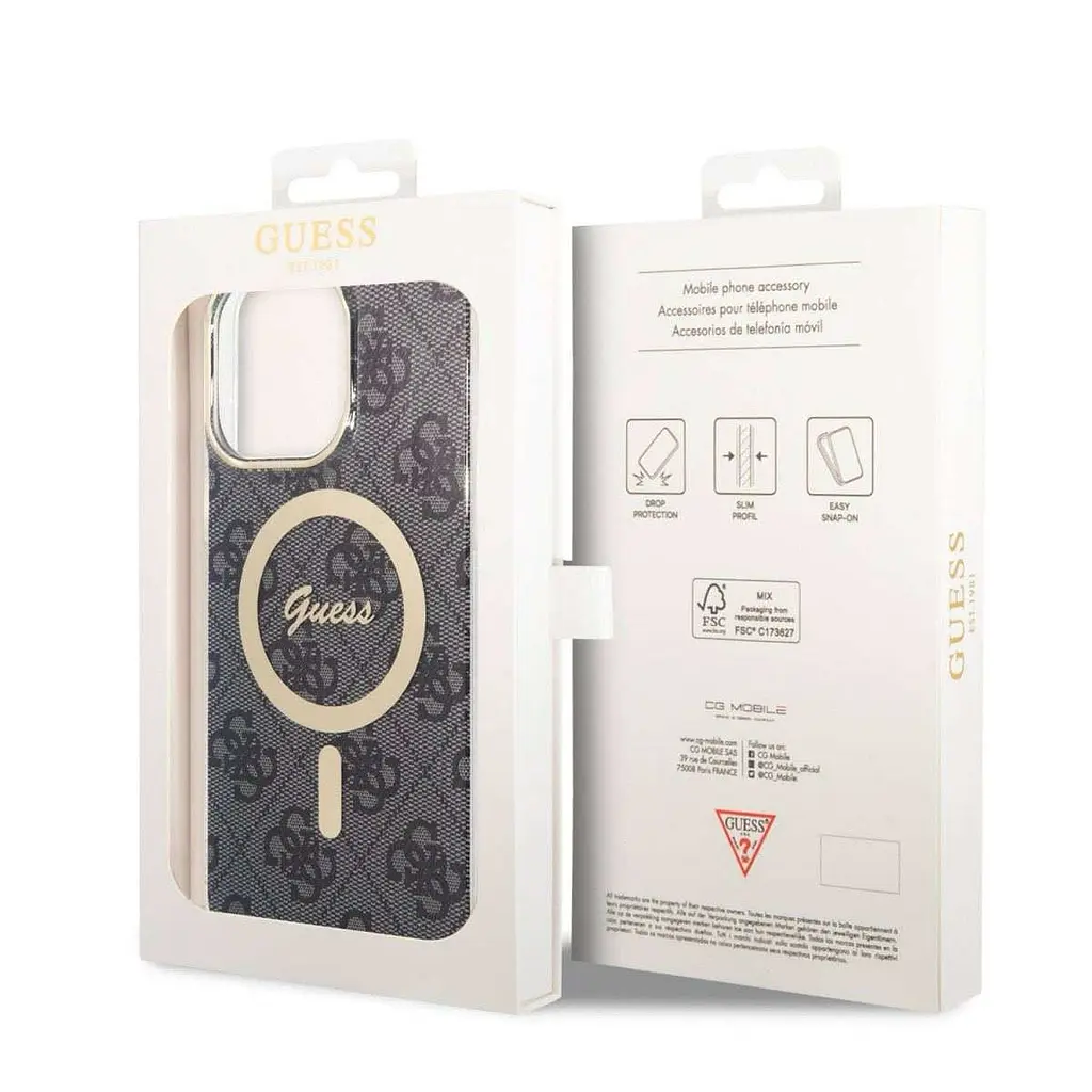 Чехол Guess IML 4G MagSafe для iPhOne 15 Pro Max Black (57983116692) - фото 6