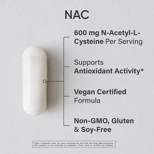 NAC (N-ацетил-L-цистеїн) NAC (N-Acetyl-Cysteine) 600 mg 90 капсул Sports Research vit0006617 - фото 3