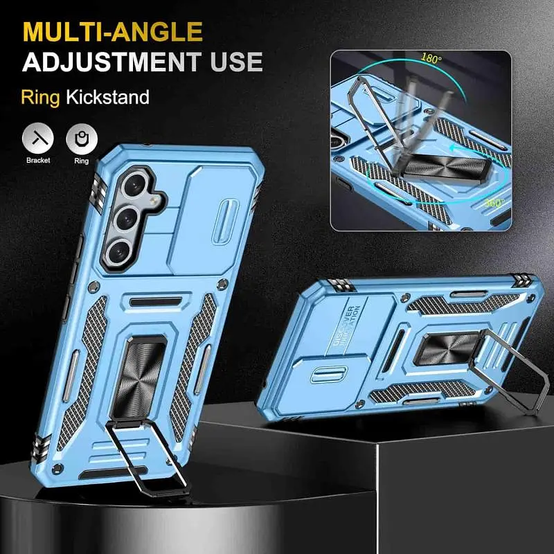 Ударостійкий чохол Camshield Army Ring для Samsung Galaxy A57 5G Блакитний / Light Blue - фото 3