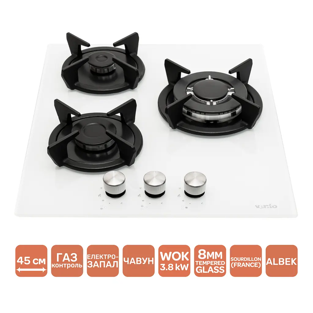 Варочная поверхность Ventolux HG430-G3G CEST (WH) - фото 3