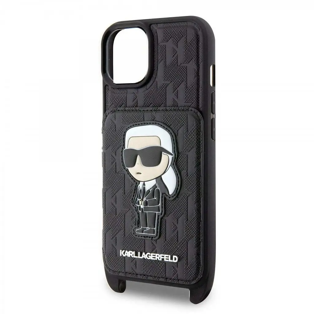 Чехол Karl Lagerfeld Saffiano Monogram Crossbody Ikonik NFT для iPhOne 14 Black - фото 6