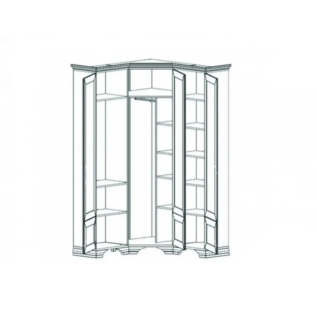 Шафа кутова ВМК Кентукі SZFN5D з дзеркалом Білий альпійський (GRB-1766) - фото 4