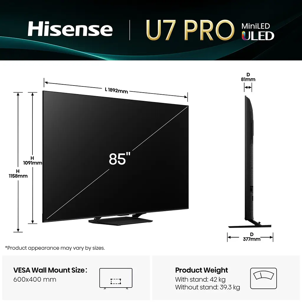LED-телевізор Hisense 85U7Q PRO (7134202) - фото 5