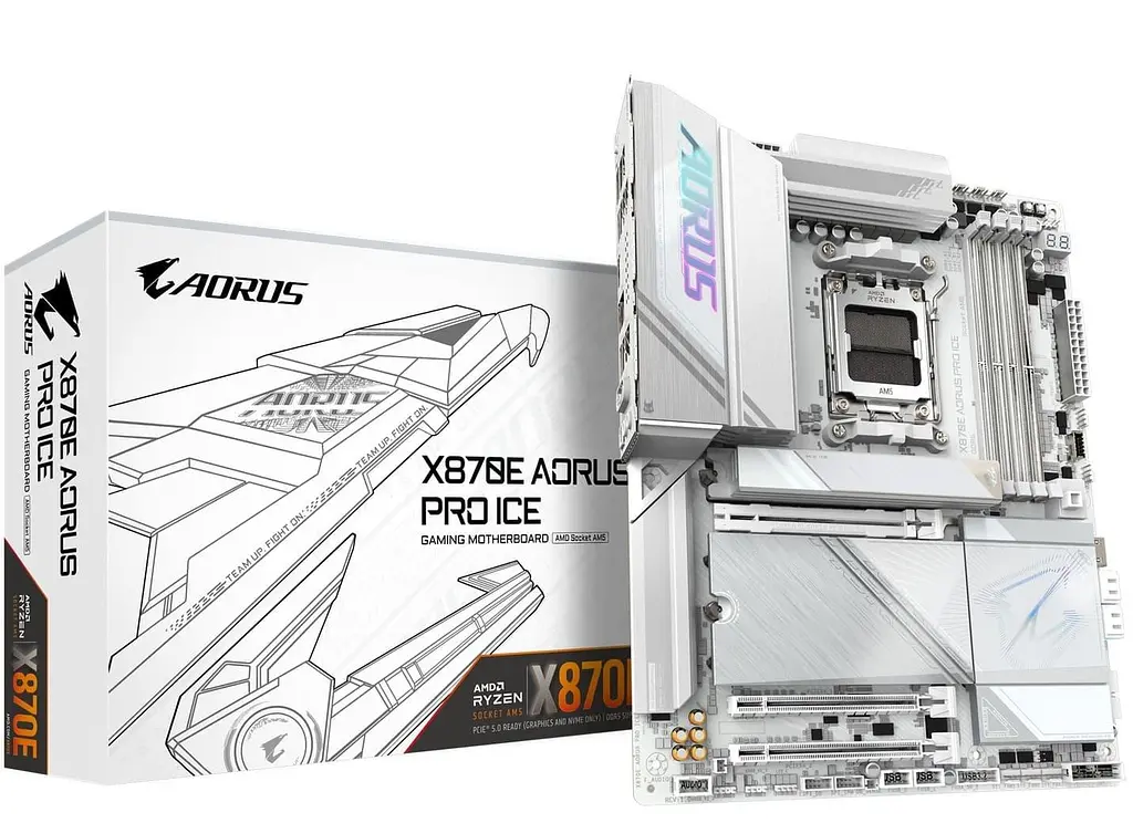Материнська плата Gigabyte X870E AORUS PRO ICE (X870E AORUS PRO ICE) (Socket AM5, AMD X870E, ATX) - фото 5