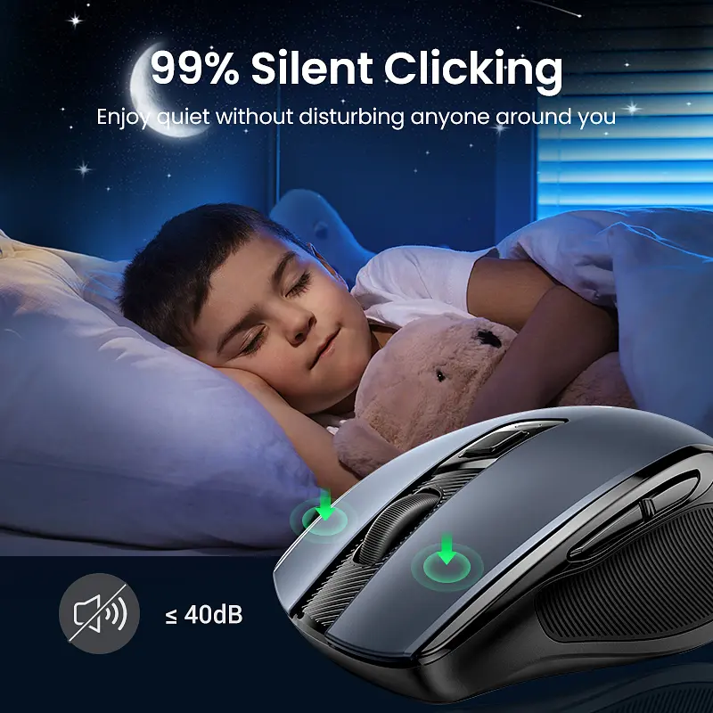 Маніпулятор миша бездротова UGREEN MU006 Ergonomic Wireless Mouse Blue - фото 7