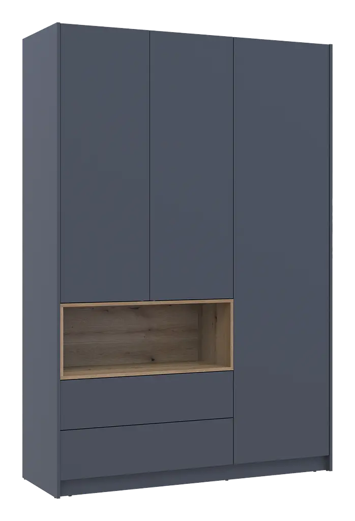 Шафа для одягу з нішою Doros Дейл Графіт/Дуб Евок 3 ДСП 150х52х220 (80737723) - фото 4