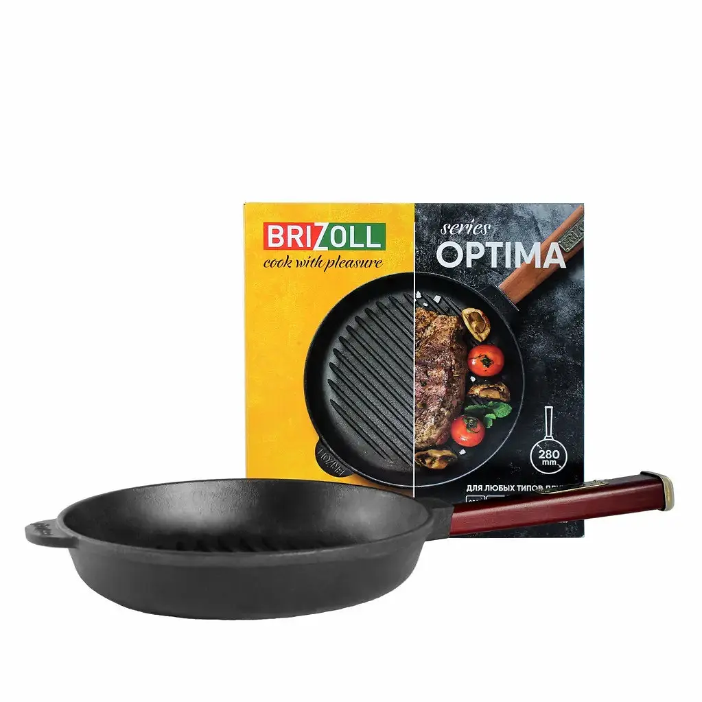 Сковорода-гриль чавунна Brizoll Optima O2850G 28 см - фото 10