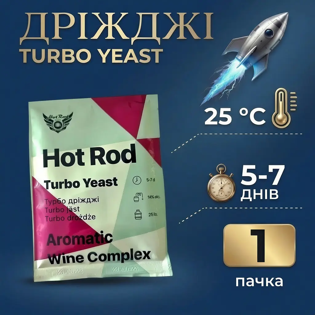 Винні дріжджі Hot Rod Aromatic, 40 г (до 25 л) - фото 3