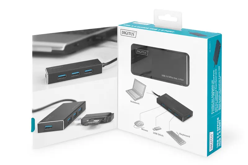 Розгалужувач-хаб USB 3.0 Digitus DA-70240-1 Hub, 4-port - фото 4
