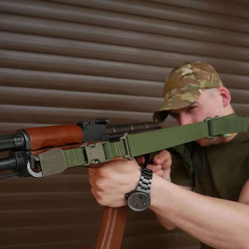 Ремінь Kiborg 2-точковий Gun Sling G-2 з пряжкою швидкого регулювання Triple-X Olive (1000-k8030) - фото 6
