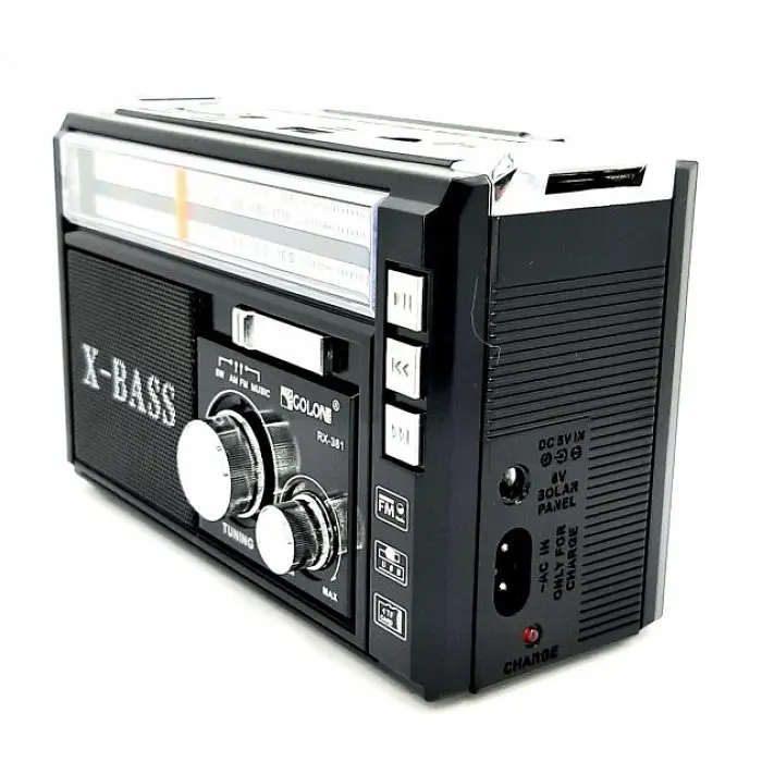 Радіоприймач акумуляторний колонка з радіо та ліхтариком Golon RX-381 FM USB MicroSD - фото 5