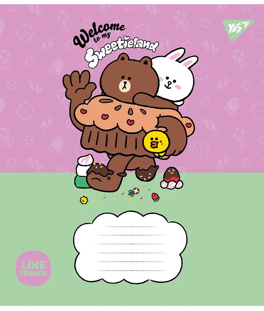 Набір зошитів шкільних YES А5/12 лінія Line Friends Sweetieland 25 шт (766949) - фото 5