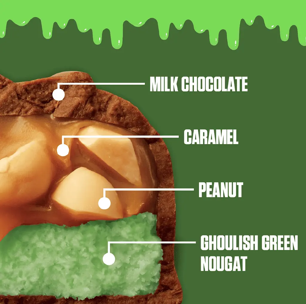 Шоколадні батончики Snickers Ghoulish Green Milk Chocolate Halloween 188г - фото 2