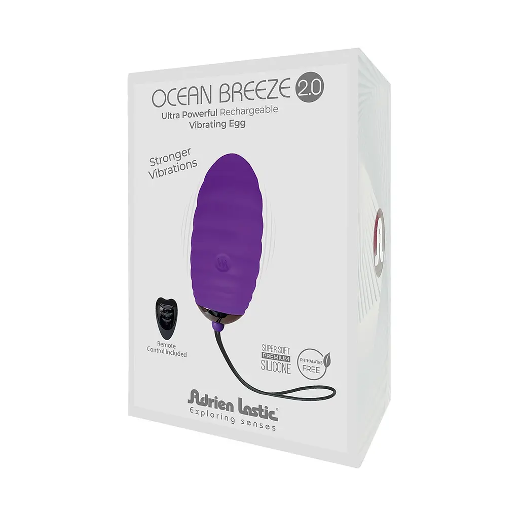 Віброяйце Adrien Lastic Ocean Breeze 2.0 Purple, пульт ДК, дуже потужний мотор, 10 віброрежимів - фото 4