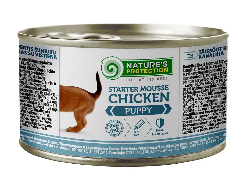 Вологий корм мус для цуценят Nature's Protection Puppy Starter Mousse Chicken, 200 г