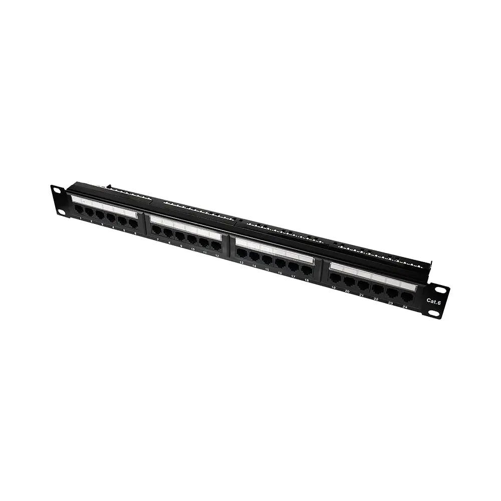 Патч-панель 24 порти NVC-PN-01/24 CAT5/CAT6 19" 1U неекранована, з заднім організатором кабелю (73-00144) - фото 8