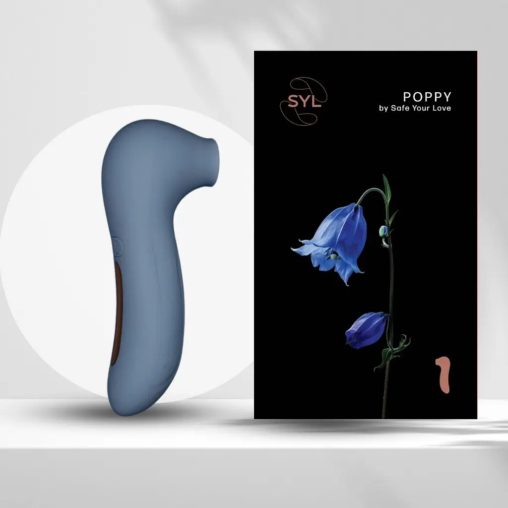 Вакуумный стимулятор SYL Poppy - твой секретный ключ к наслаждению! Blue - фото 2
