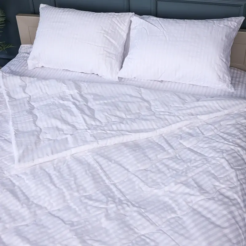 Літній постільний комплект MirSon №2938 Сolor Fun Line Stripe White Вовна 220х240 см білий (2200010963205) - фото 4