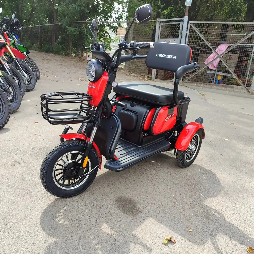 Электроскутер Трехколесный Crosser TR1 Pro (1200W, 72V, 24Ah) Красный - фото 12