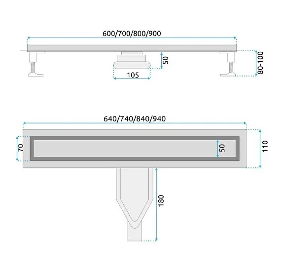 Трап для душу Rea Neox 60 Superflow brushed steel 2в1 REA-G2705 - фото 5