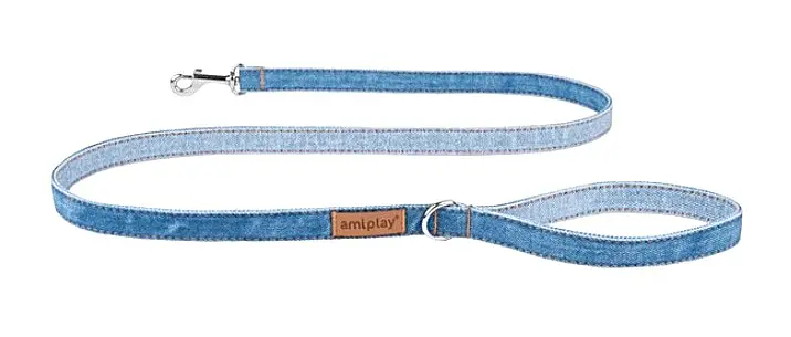 Повідець для собак Amiplay Denim S, 140 × 1 см, блакитний