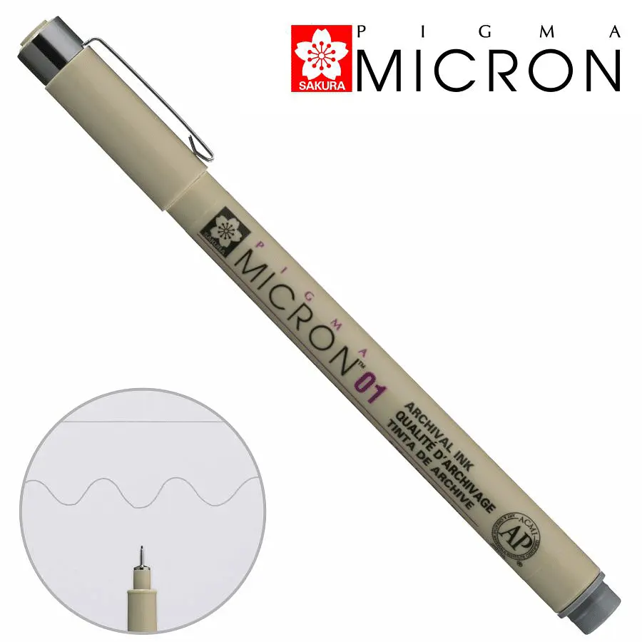 Лінер Sakura PIGMA MICRON (0.1), 0,25 мм сірий
