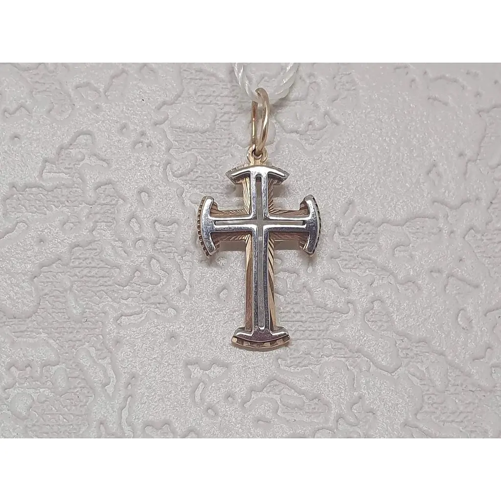 Золотий хрестик Харківська ювелірна фабрика з алмазною гранню. 11563-АЛМ - фото 3