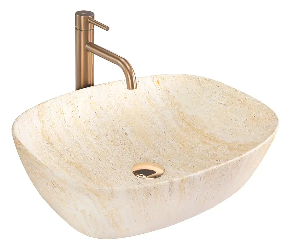 Умивальник Rea Freja накладний 51x39.5 см travertine matt REA-U6689