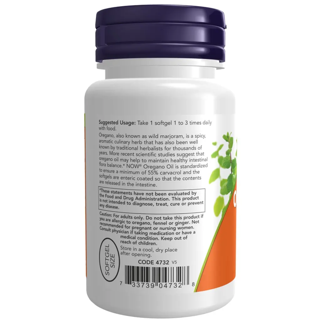 Жирные кислоты Now Foods Oregano Oil Enteric 90 капсул - фото 3