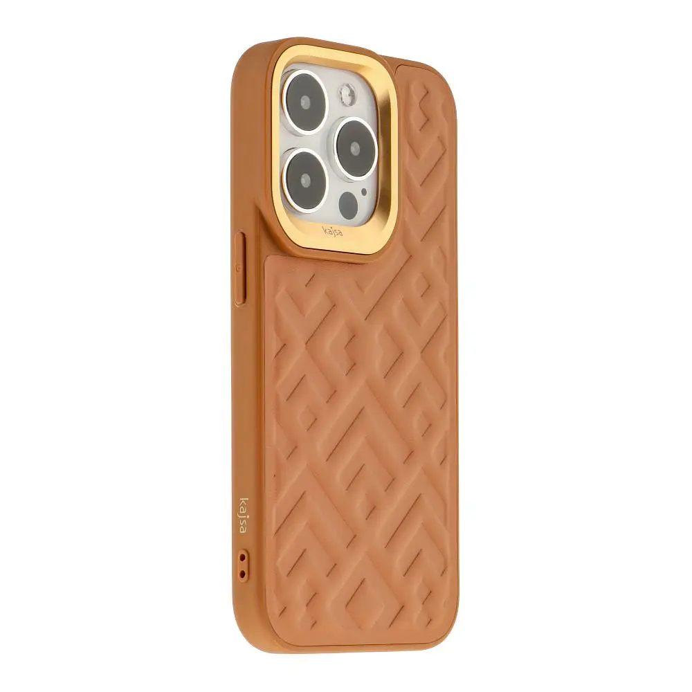 Чохол-накладка Kajsa Briquette Collection Rhombus Apple iPhone 14 Pro Brown - фото 4